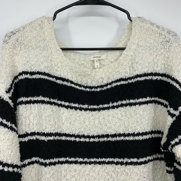 Maurices Sweater Beige Black Stripe Pullover Popcorn Knit - Picture 3 of 11
